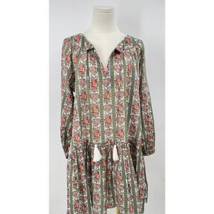 Cara Cara Kavita Sweetheart Dress Floral Heart Print Cotton Cottagecore Medium M